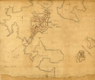 Rough draught of Boston and harbor - 1776