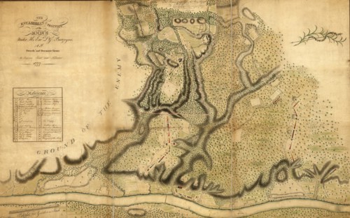 Burgoyne's position at Freeman's Farm on the Hudson - 1777