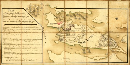 French Fleet & Colonial Troops under General Sullivan in Rhode Island - 1778