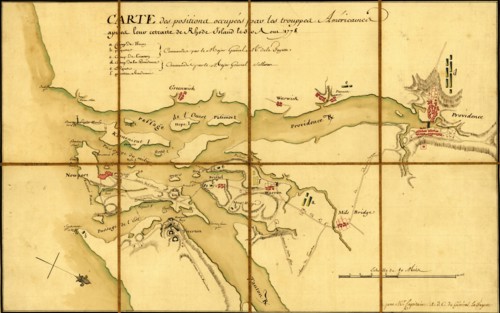American Positions after retreat to Long Island - 1778