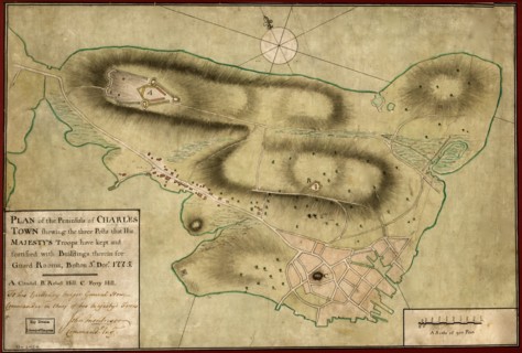 Charles Town Peninsula, posts of His Majesty's Forces 1775
