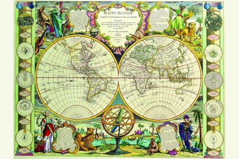 Mappa Monde Carte Universelle de la terre 1755