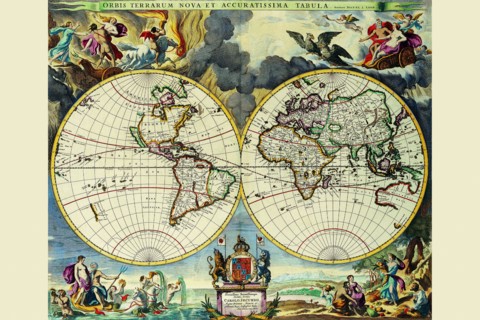 Stereographic Map of the World 1680