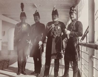 British officers aboard the S.S. Balmoral Castle
