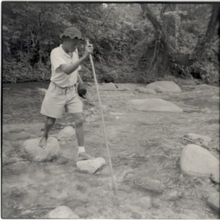 Lazarius returning, crossing river