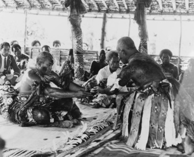 The culmination of a 'sevusevu' ceremony
