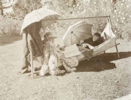 Lounging in a colonial garden