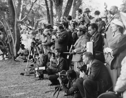 Press gathered at Government House