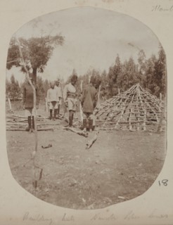 Building huts. Nairobi Police lines
