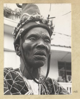 Close-up of chief attending meeting at Enugu