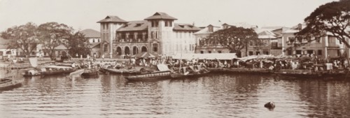 Waterfront at Lagos showing the Elder Dempster building
