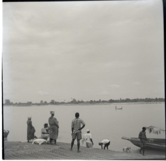 Journey from Ibadan to Cameroons, Niger ferry at Asaba, looking across river