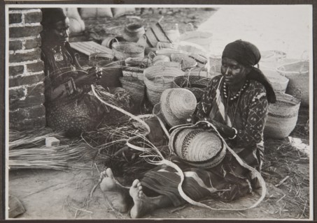 Weaving wicker baskets