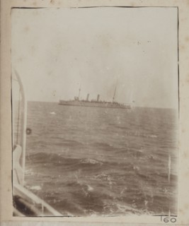 View of steamer across the water