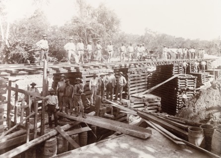 Temporary bridge over the Caparo River, Trinidad