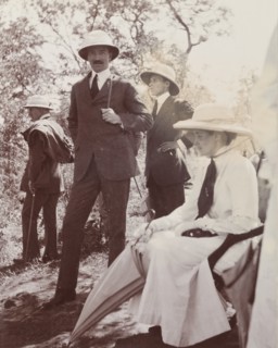 Princess Patricia admires the Victoria Falls