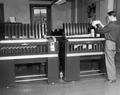 Man Loading Punch Cards