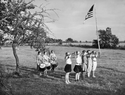 Girl Scout Camp Flag Ceremony