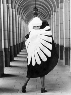 Model Wearing Fur Cape