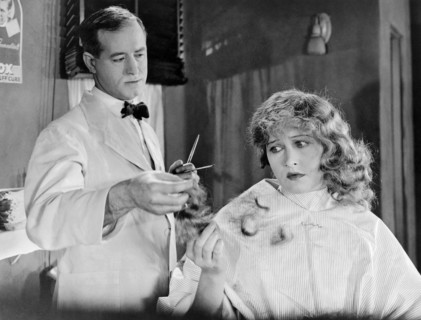Anna Q. Nilsson Gets Hair Cut