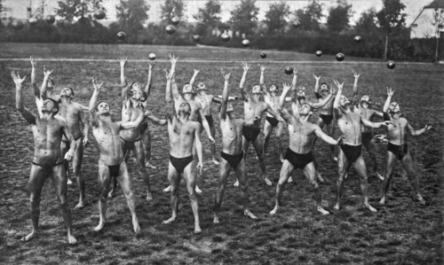 Eighteen Men Tossing Balls