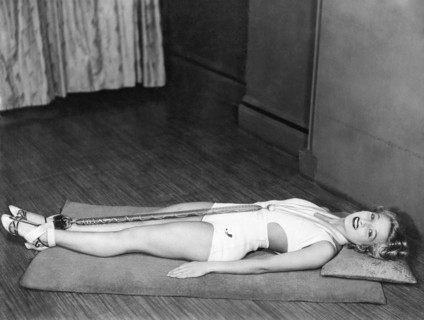 A Young Woman Exercising
