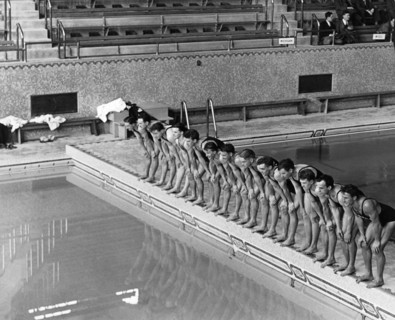 Lineup Of NCAA Men Swimmers