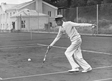 King Gustav Playing Tennis