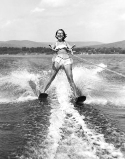 Happy Woman Water Skier
