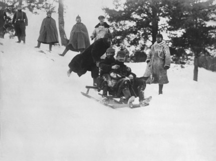 German Soldiers Sledding