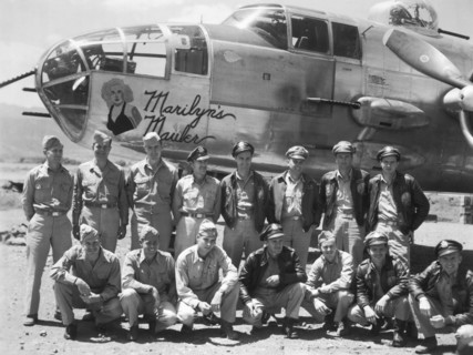 B-25 Bomber And Crew