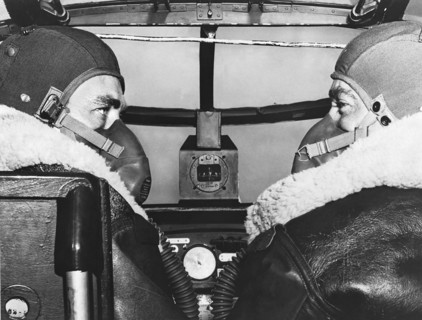 Pilots In B-25 Cockpit