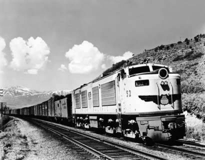 Freight Train In The Mountains