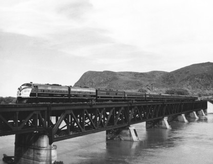 Train Crossing A Trestle