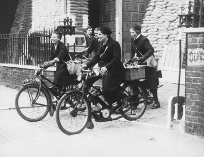 British Nurses On Motorcycles
