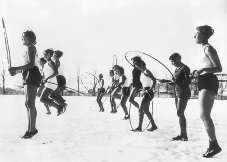 Hoop Jumping Schoolgirls