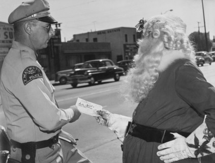 Santa Gets A Traffic Ticket