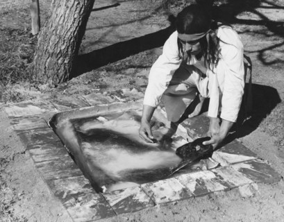 Soaking A Bear Hide