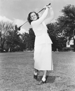 Babe Didrikson Golfing