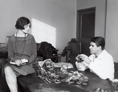 Two Students With A Skeleton