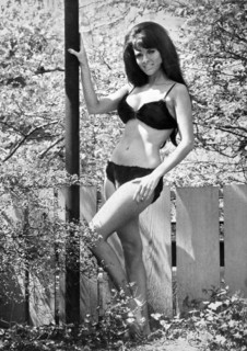 Sharon Harvey (Miss Tanya SunTan Lotion) sunning herself in NY's