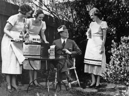 Women Practice Serving Beer