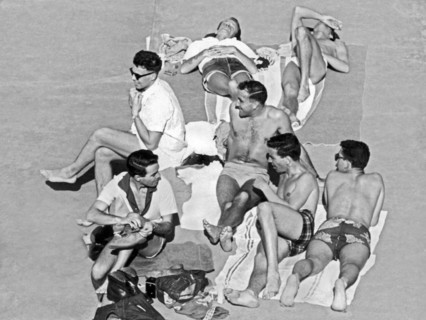 Group Of Men Sunbathing