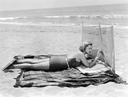 Woman With A Beach Screen