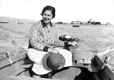 A Solo Woman In A Motor Boat