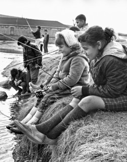 Mixed Ethnic Children Fishing