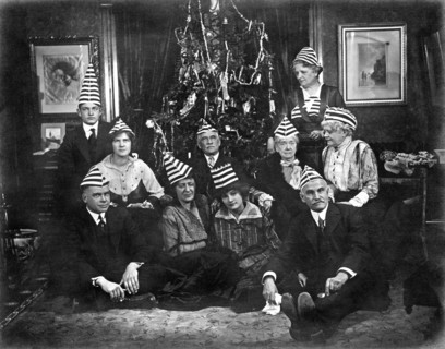 A family with an interesting Christmas tradition of strange hats