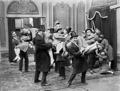 Men In Top Hats With Ladies
