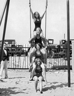 Four Girls On A Swing Set