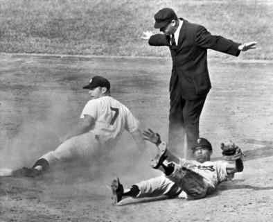 Mickey Mantle Steals Second